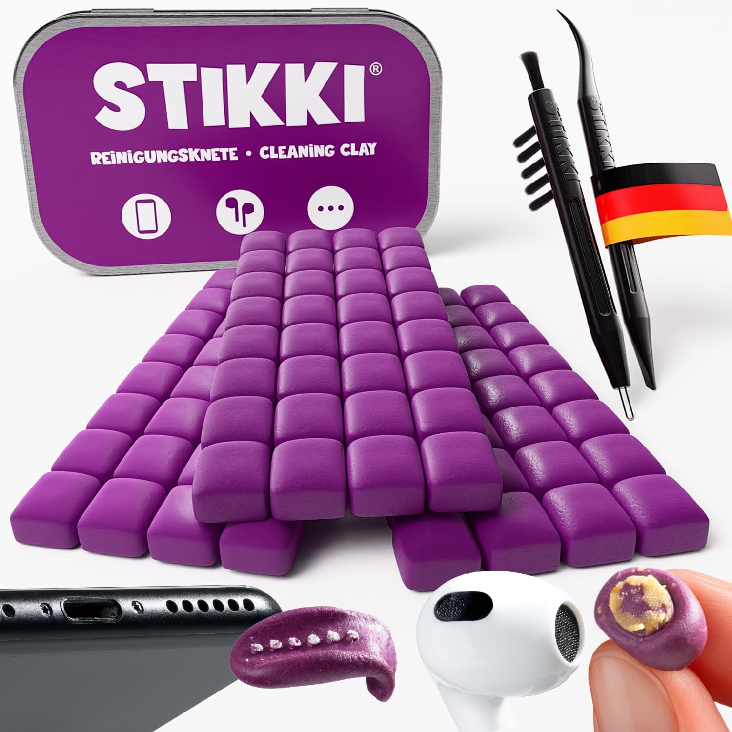 STIKKI Reinigungsknete — Reinigungsset für Gadgets und elektronische Geräte